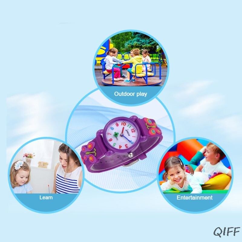 Kid 3D Butterfly Silicone Waterproof Watch For Girl Children Watches