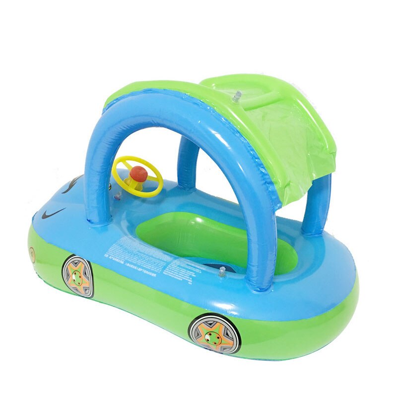 Opblaasbare baby peuter drijfstoel boot buis ring auto zonnescherm water zwemmen zwembad cartoon draagbare stoelen sec 88