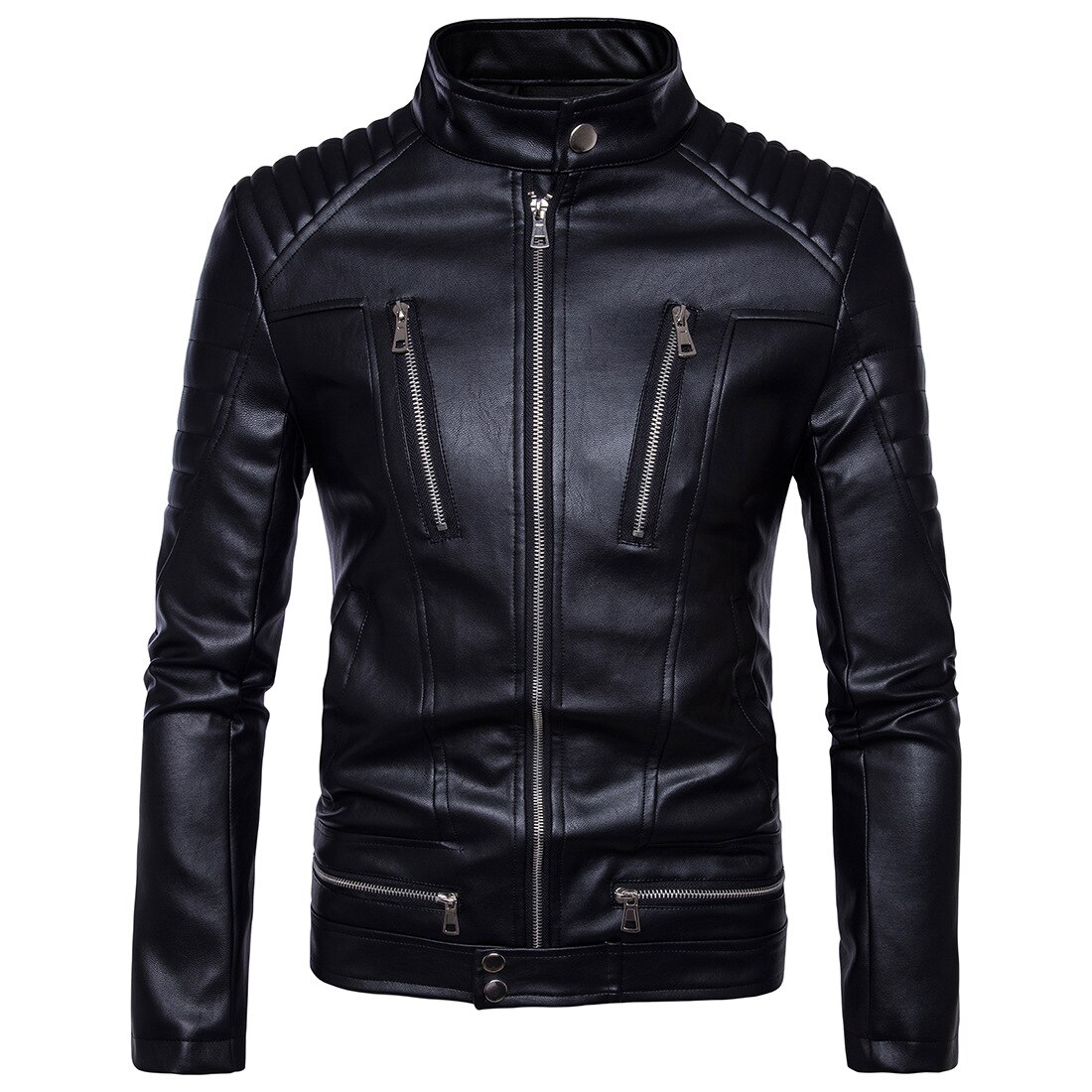 Blouson en similicuir homme, tenue de punk, avec fermeture éclair, pour motard, à la: XXXL