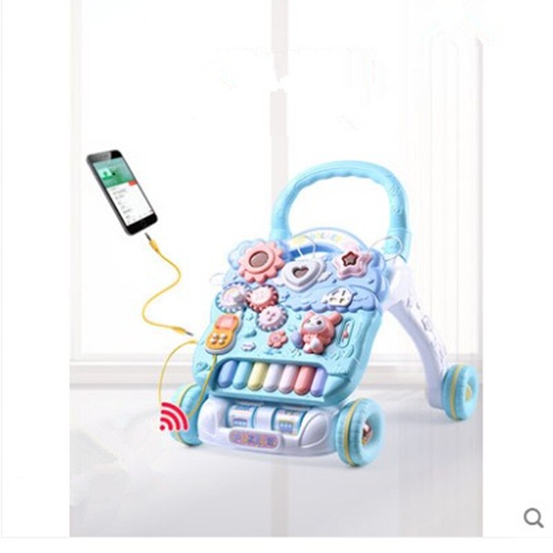 Baby walker vogn anti-o ben anti-rollover multifunktionel 1 baby legetøj gå artefakt hjælpe pige: Bule