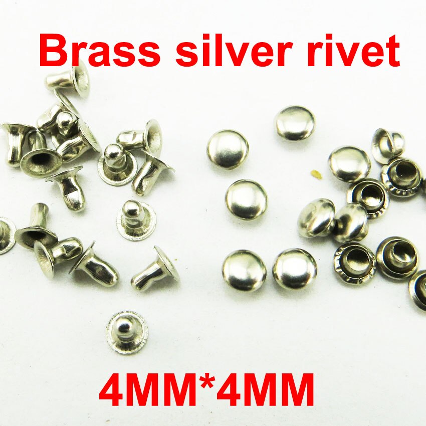 200 kpl 4*4mm messinki hopea niitti nappi ompelu vaatteiden asusteet laukku sopii niiteille mr -018: Hopea