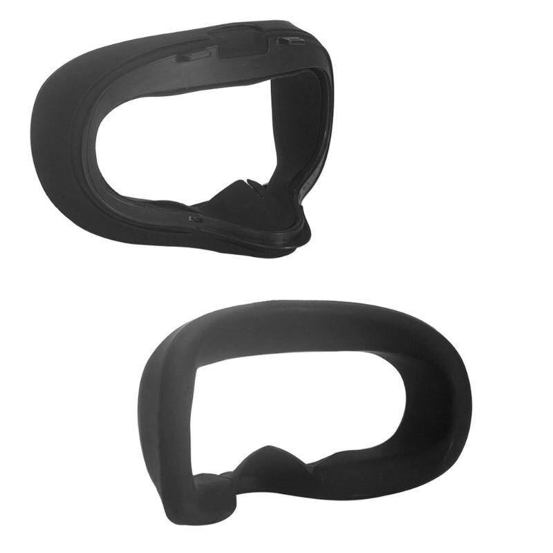 Soft Anti-sweat Silicone Eye Mask Case Cover Skin for Oculus Quest VR Glasses Face Eye Cover Pad: BK