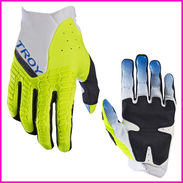 MX Pawtector Gloves MTB DH Motorbike Troy Fox Locomotive MTB Bike Gloves Motorcycle Moto Glove: Yellow / L