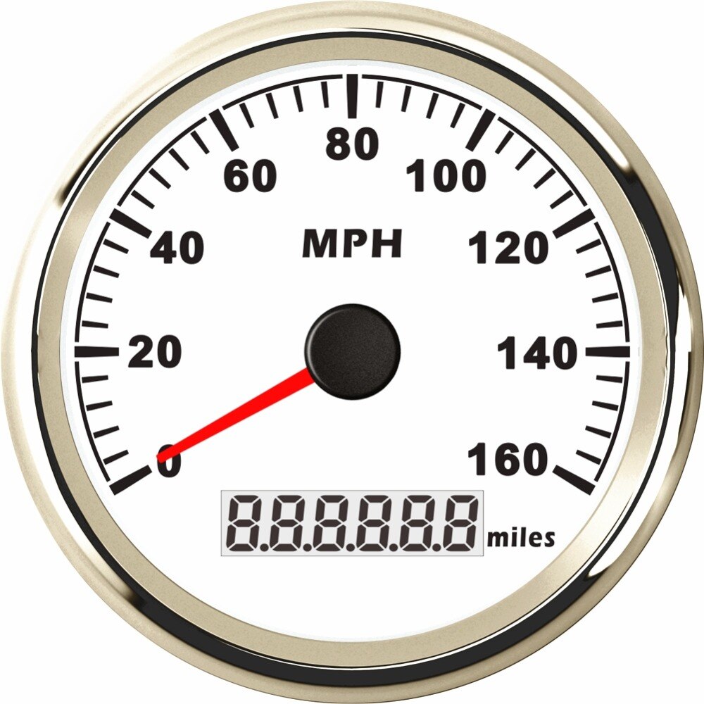 1 unidad, 85mm, miómetros de velocidad GPS, 0-160MPH, velocímetros de 160 millas por hora, dispositivo adecuado para barco de automóvil con Antena Negra