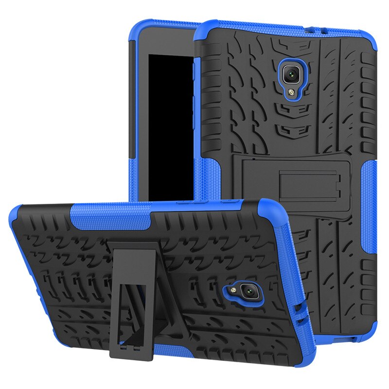 Heavy Duty 2 in1 Hybrid Anti-knock Rugged Durable Shockproof Case For Samsung Galaxy Tab A 8.0 T380 T385 case+film+pen: blue