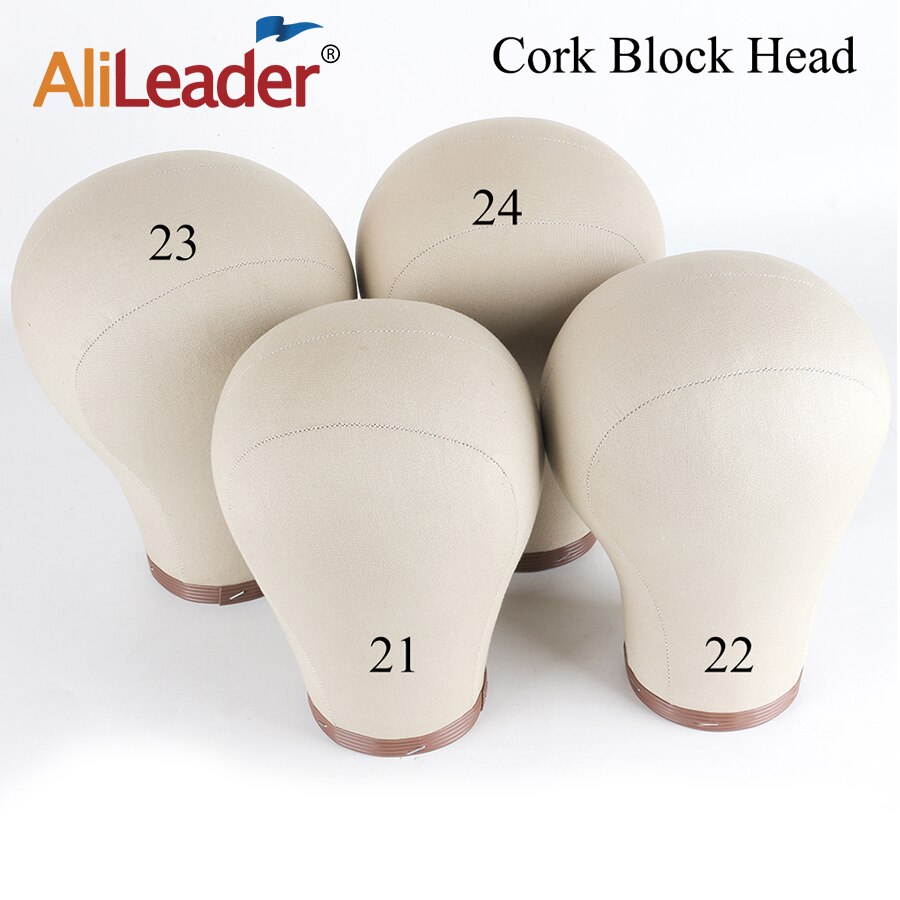 Alileader-Cabeza de bloque de lona de corcho suave para peluca, Kit de fabricación de pelucas, maniquí de , 21, 22, 23 y 24 pulgadas