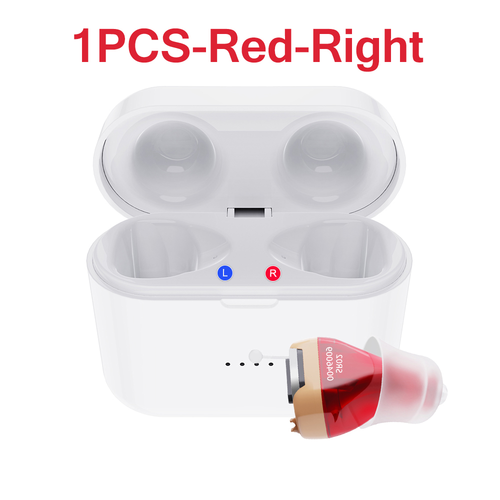 Mini aides auditives rechargeables, amplificateur de son de tonalité ITE réglable, Portable pour personnes âgées sourdes: Violet