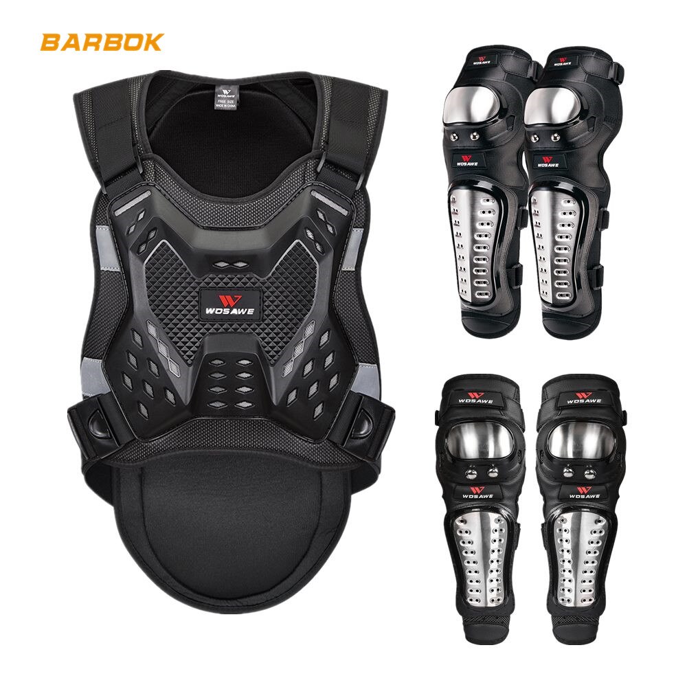 WOSAWE Adult Motorcycle Armor Jacket Ski Snowboard Back Protection Suit Body Protector Support Bandage Motocross Protective Gear