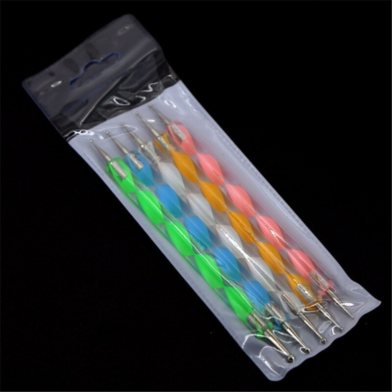 5pcs/set Nail Dotting Pen Set Nail Art practical Tool Dot kit Acrylic Handle Dotter dots for manicure rhinestone picker