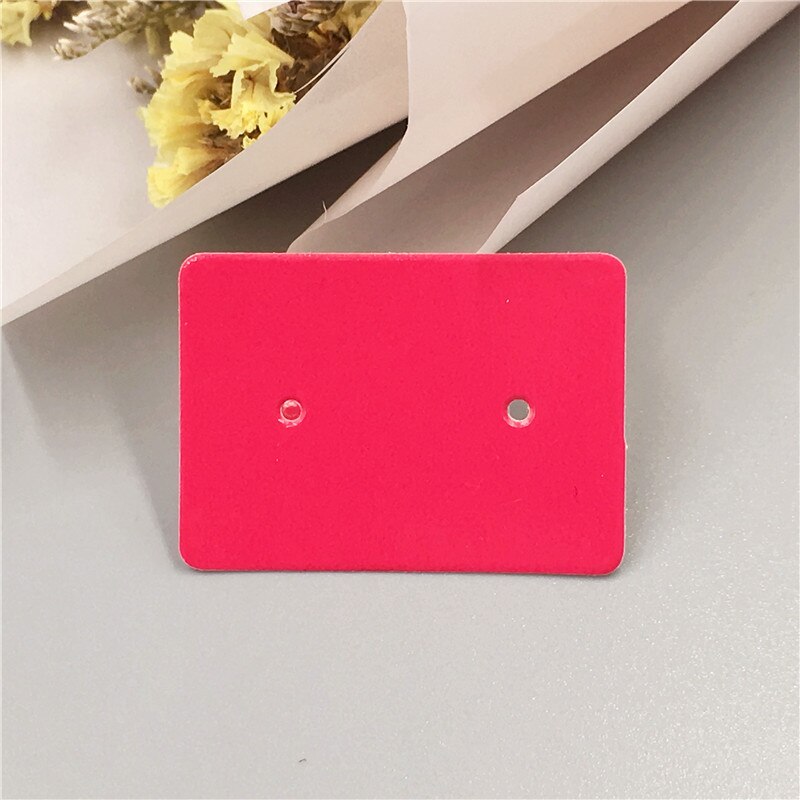 100 sztuk 2.5x3.5cm kolczyk karty opakowania stojak do kolczyków posiadacz karty karton papier typu Kraft tagi dla DIY biżuteria wyświetlacz: Hot pink