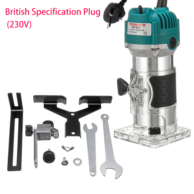 Neue Holzbearbeitung Elektrische Trimmer für Fräsen Maschinen Stecher 220v Tragbare Fräsen Cutter holz holz Mechanische Arbeit Werkzeuge: UK