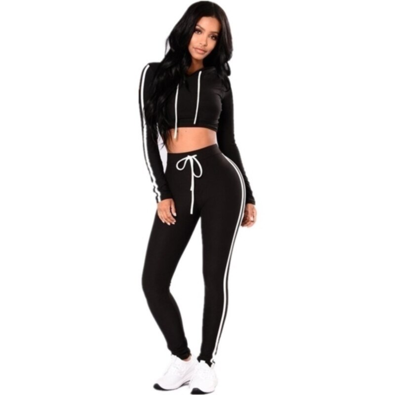 Vrouwen Suits Sportkleding Mode Sport Vrouwen Strakke Tweedelige Set Trainingspak Lange Mouwen Slim Top Lange Broek Fitness Pakken