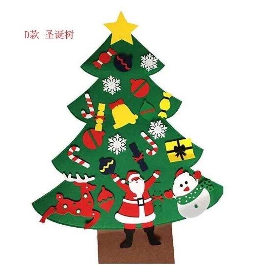 DIY Felt Christmas Snowman or Tree Kids Toys For Children Own Xmas Decoration Tree Year Favorite Kindergarten Craft: 4