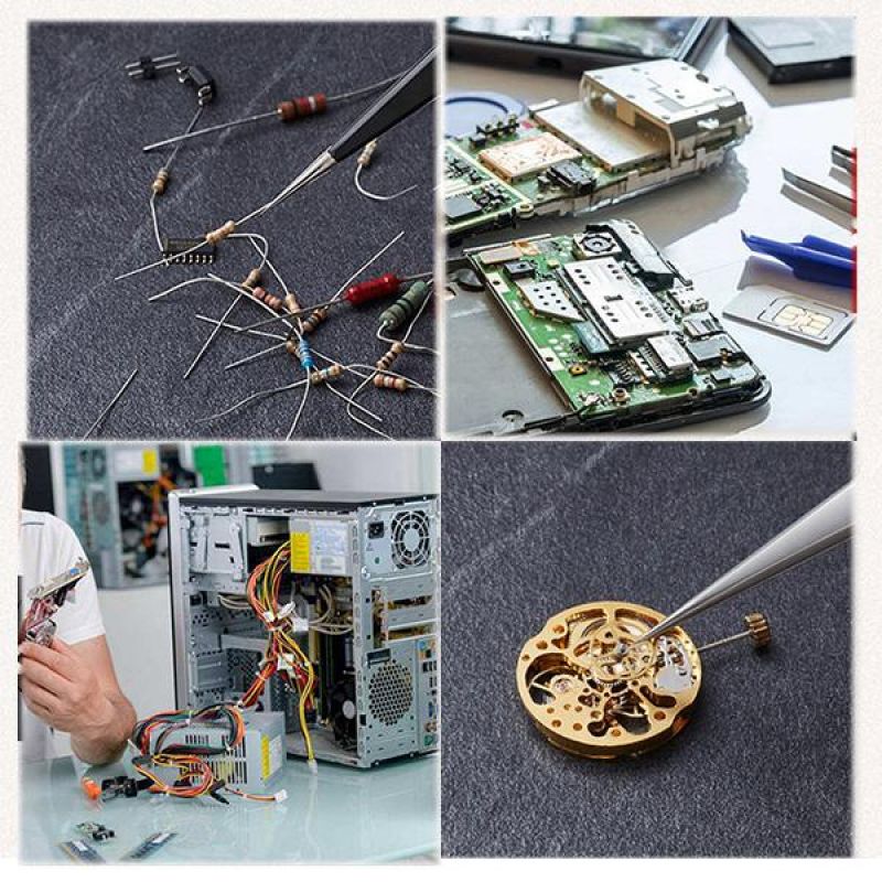 10 stuks precisiepincetten van roestvrij staal, set van roestvrijstalen pincetten