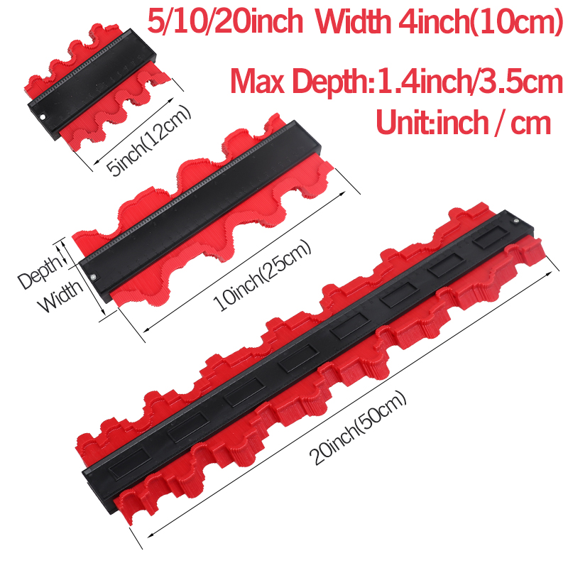 1/2PCS Shape Contour Gauge Duplicator Profile Measuring Tool Tiling Laminate Tiles Tools Plastic Contour Copy Duplicator