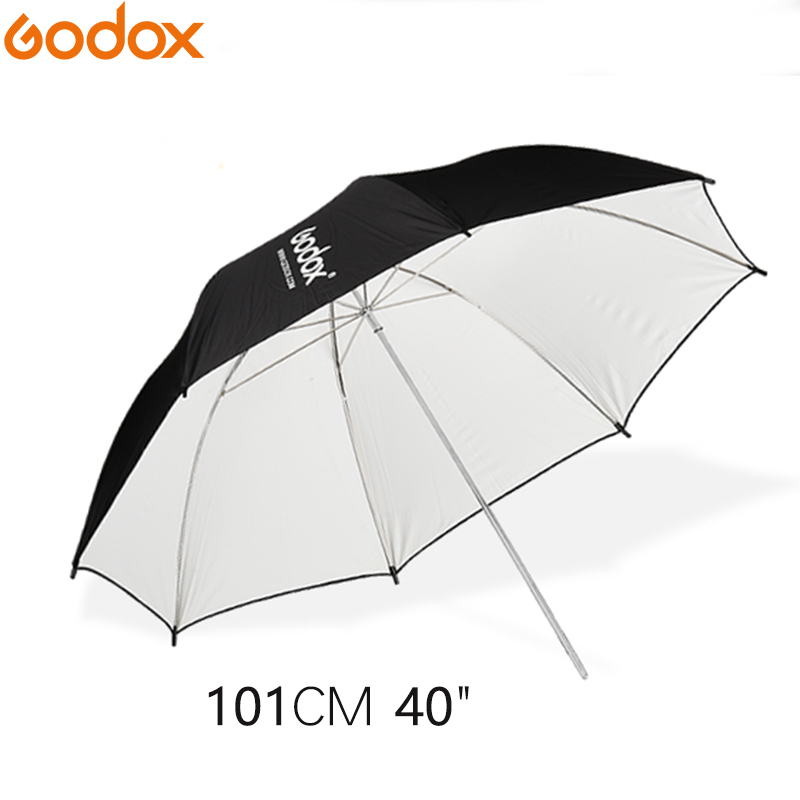 Godox 40 " 101cm sort / hvid reflekterende belysningsparaply til studiefoto