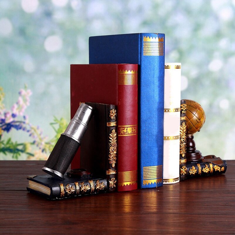 Retro Globe Boekensteunen Door Boekenplank Ambachtelijke Decoraties Kantoor Boek Stand Ornamenten