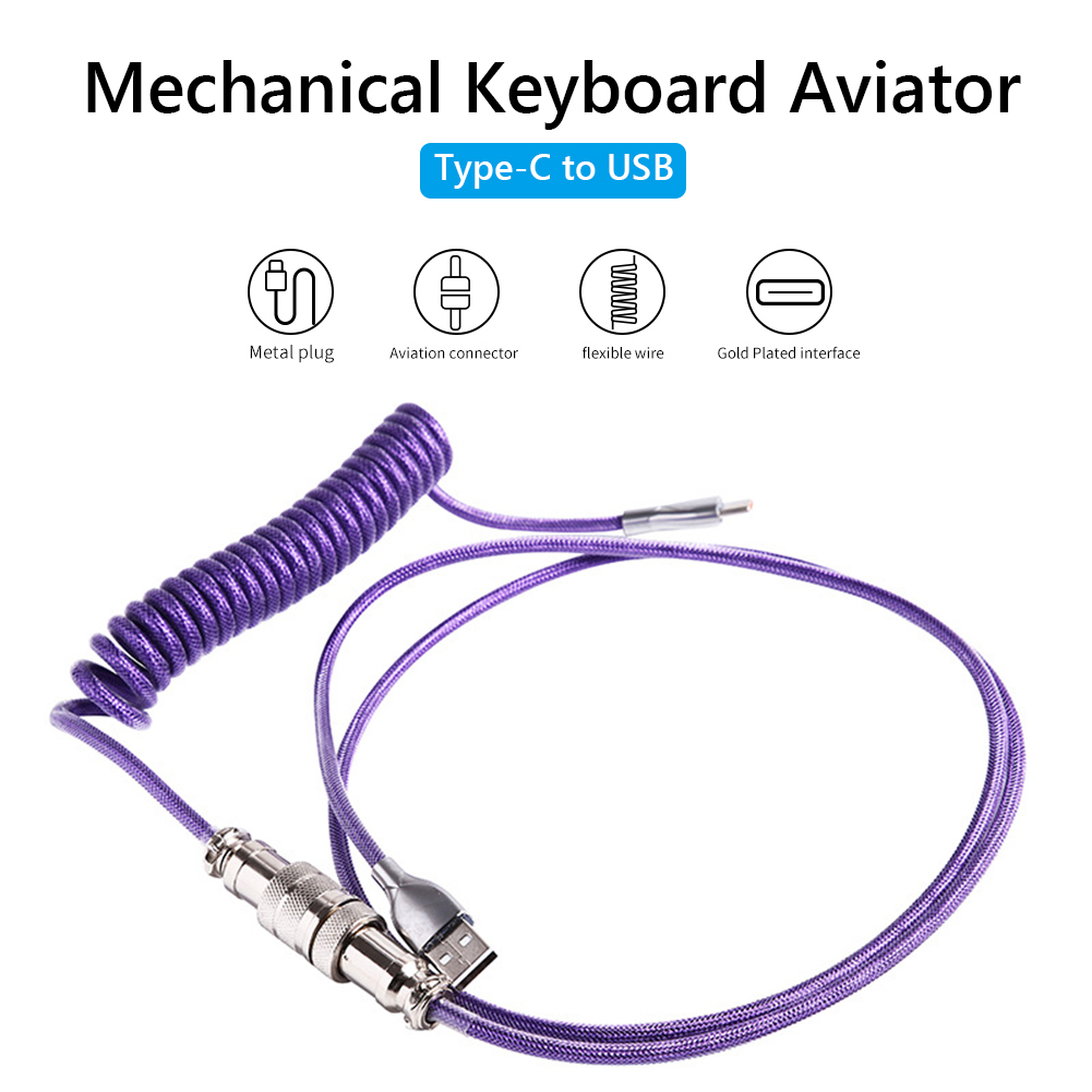 Klawiatura mechaniczna 3M dedykowany kabel Aviator type-c na USB złącze lotnicze przewód sprężynowy kabel danych do ładowania zestaw akcesoriów