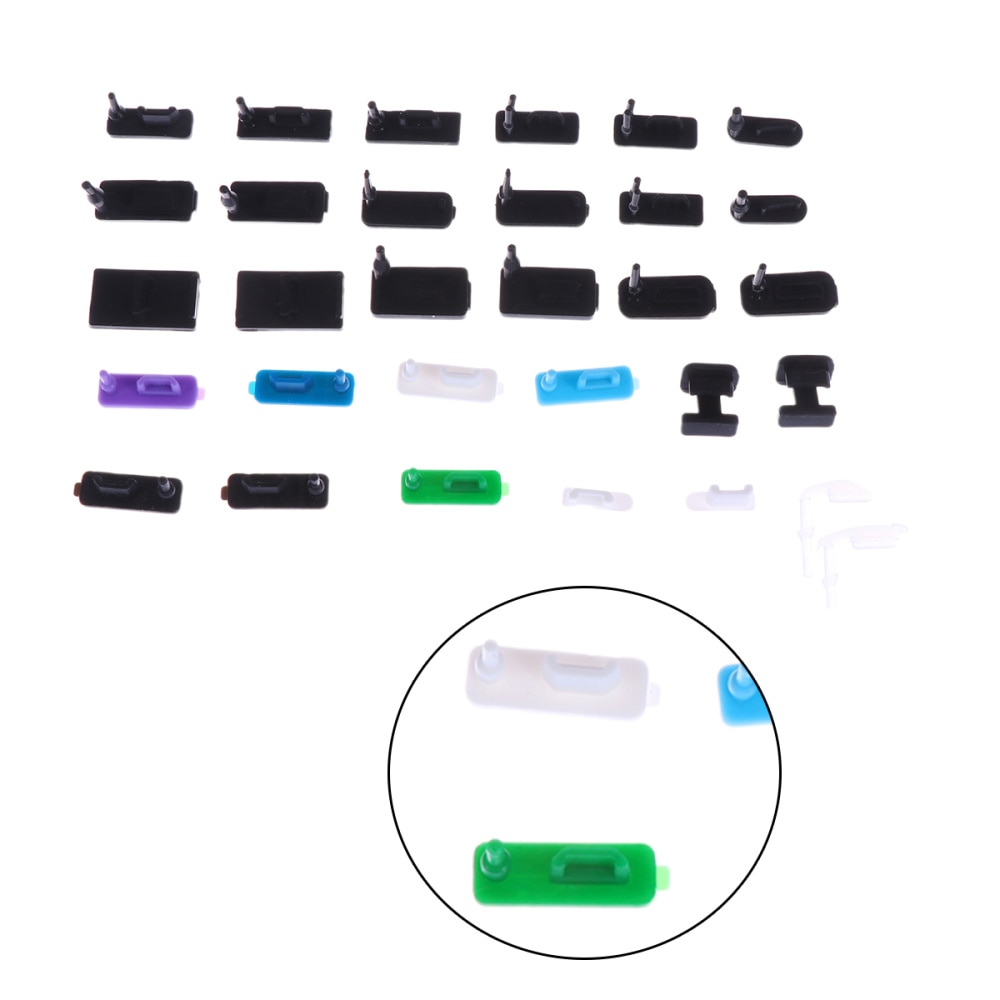 10Pcs Micro Usb Stof Plug Usb Cover Flap Usb Data Poort Opladen Stof Plug Blok Sofe Siliconen Cover Voor telefoon (Gemengde Type)