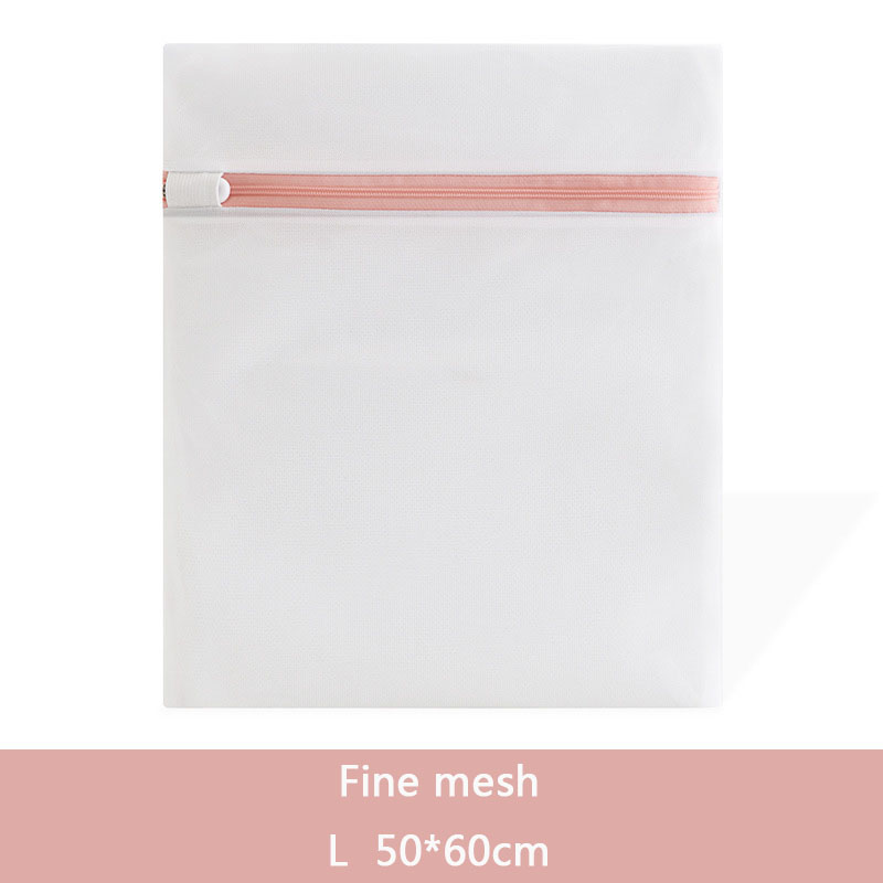 Fresh Solid Laundry Washing Bag Beautiful Zippers High Density Permeable Mesh Large Washing Machine Protection Bags For Clothes: Fine Mesh L