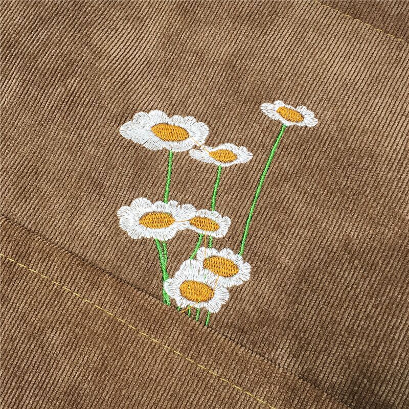 Damen-schultertasche, niedliche Kabel-tragetasche mit reißverschluss, Käufer-handtasche für mädchen, bestickt mit kleinen gänseblümchen, umhängetasche