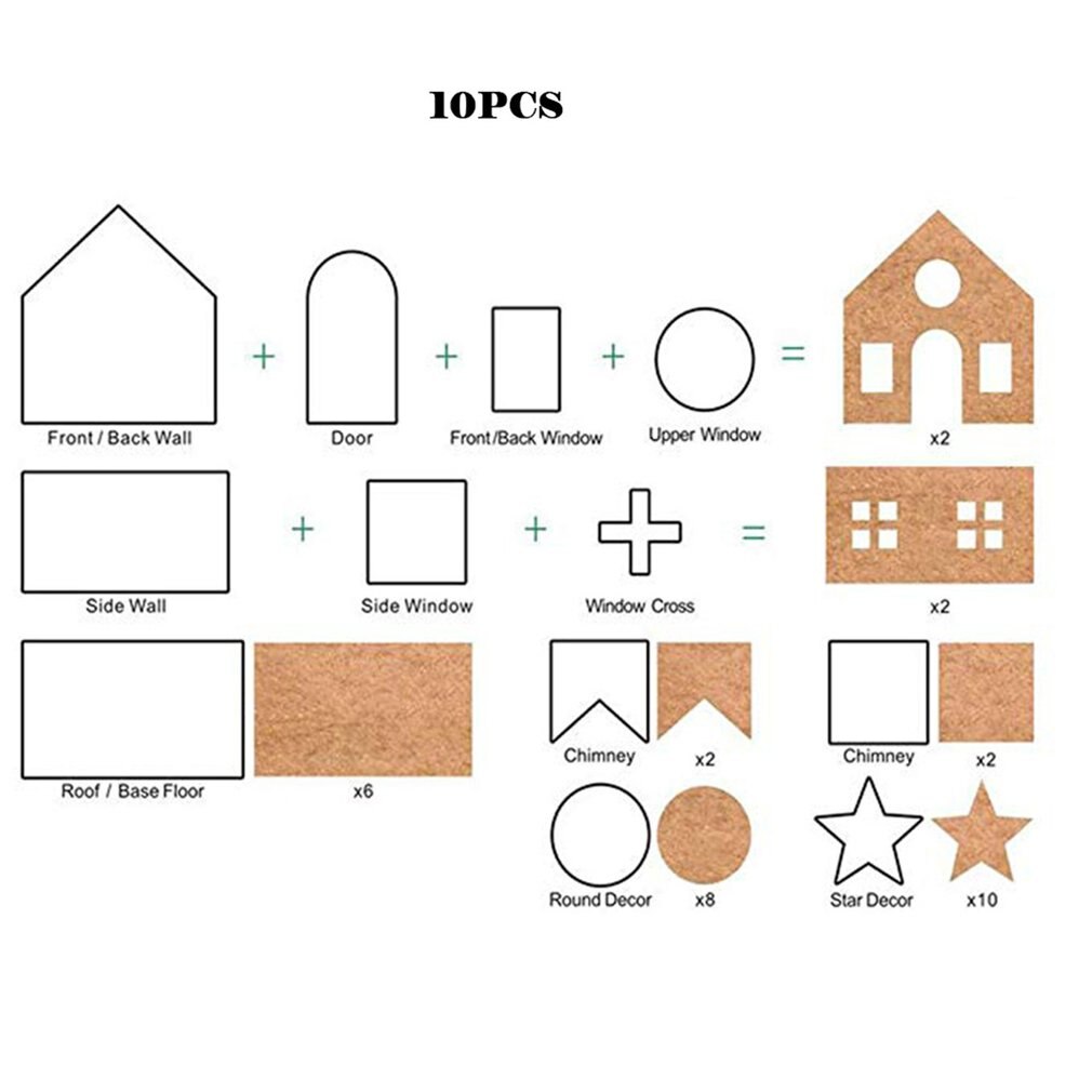 3D Gingerbread House Cookie Cutters Set 10 Piece Cookie Cutters Cookie Biscuit For Kids Christmas Party Trituradora