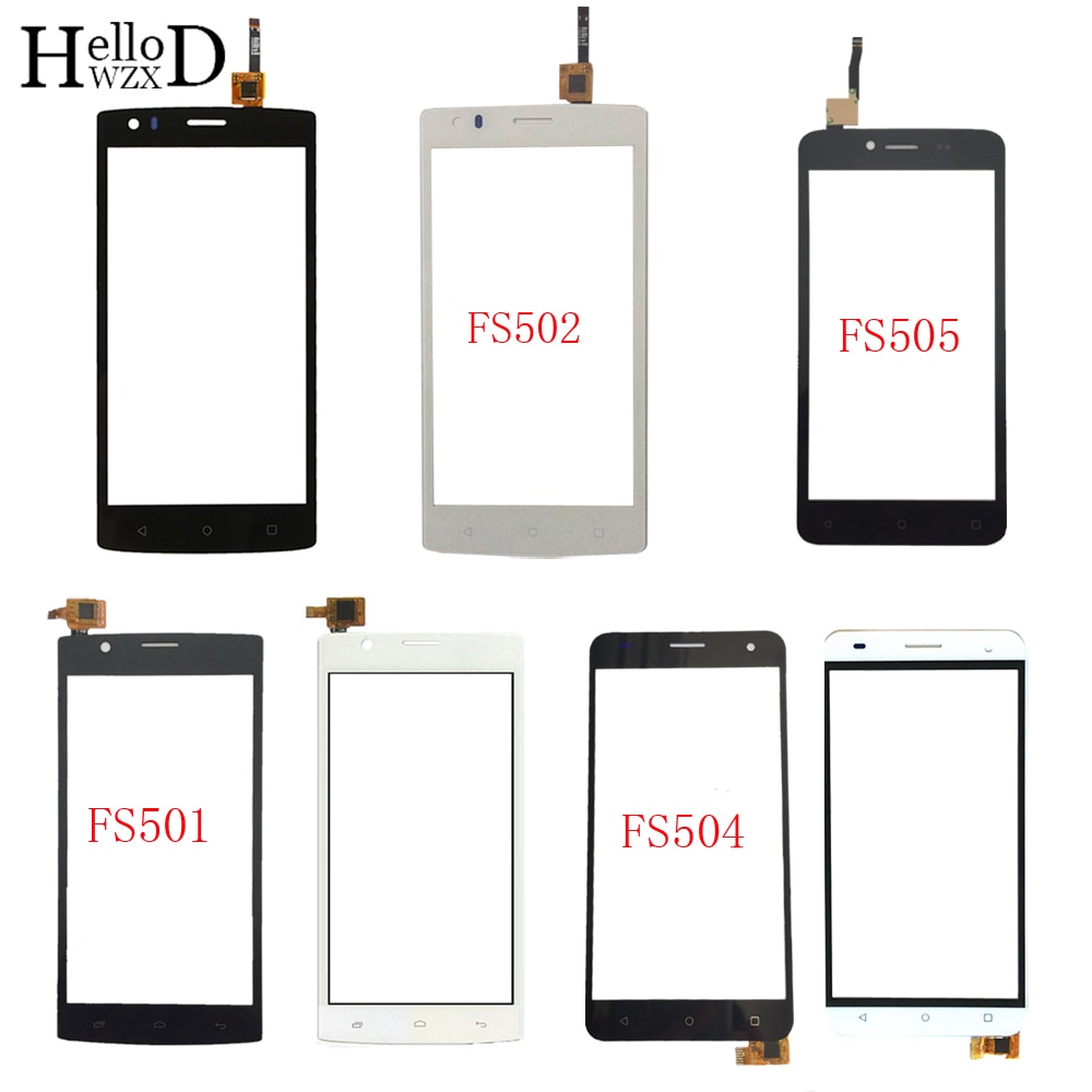 Touch Screen Digitizer Panel For Fly FS501 FS502 FS504 FS505 TouchScreen Front Glass Lens Sensor Touch Screen 3M Glue Wipes