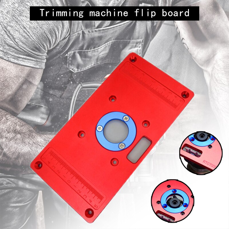 Multifunctional Aluminum Router Table Insert Plate Ring Screw for Woodworking Benches RT0700C Router Trimmer Red