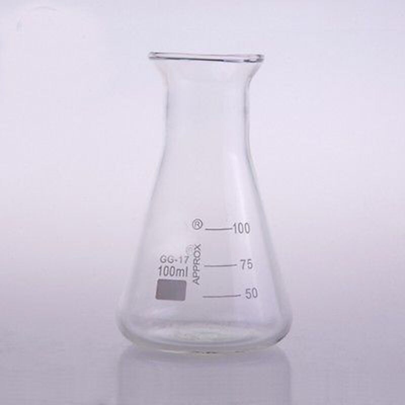 Vaso de borosilicato matraz Erlenmeyer cónico de 100ml para laboratorio químico