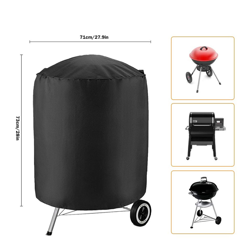 Grill Cover Round Rectangle Outdoor Waterproof Oxford Cloth Stove BBQ Protective Covers Heavy Duty Dustproof Garden Accessories: Red