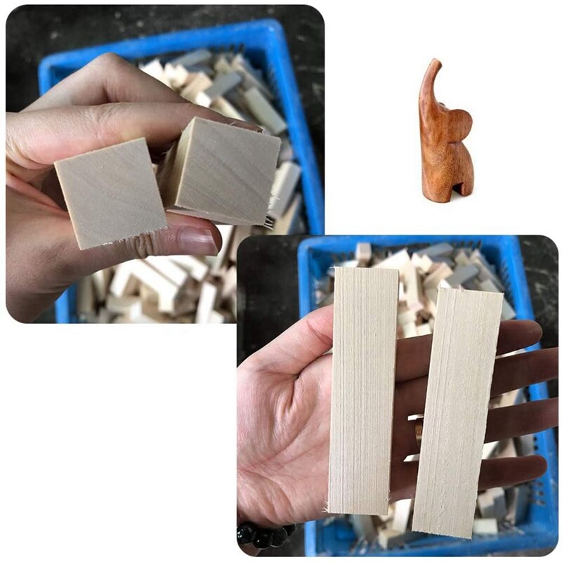 Blocs de sculpture sur bois de tilleul pour débutants, Kit de bricolage, 6 pièces
