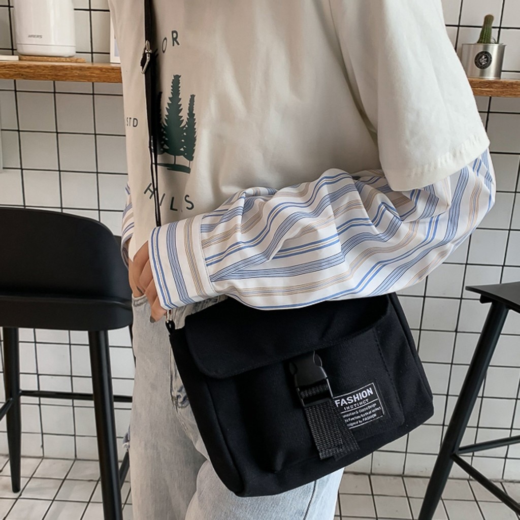 Kvinder skuldertaske ren farve retro ensfarvet stor kapacitet lærred håndtaske skuldertaske sac main femme