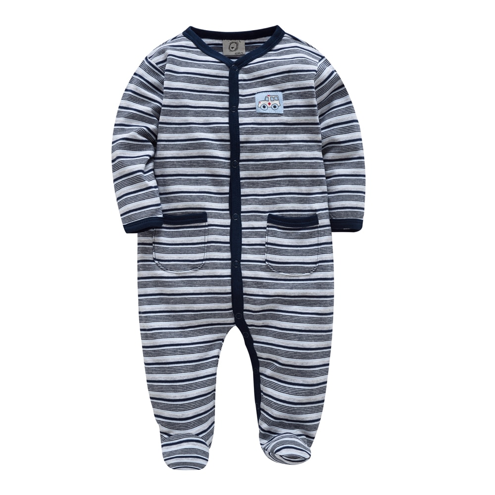 Baby Footies Striped Baby Boy Clothing Long Sleeve Winter Kids Clothes Born Recien Nacido Sleeping Jumpsuit Pajamas