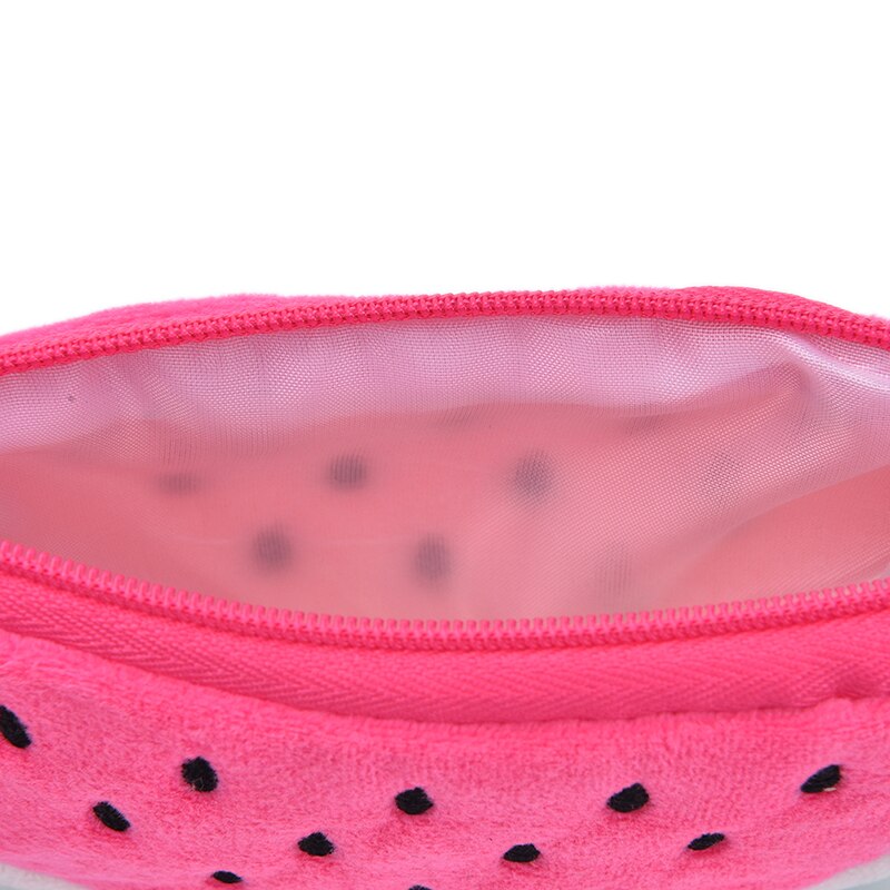 1Pcs Pink Watermelon Plush Stationery Coin Purse Bag