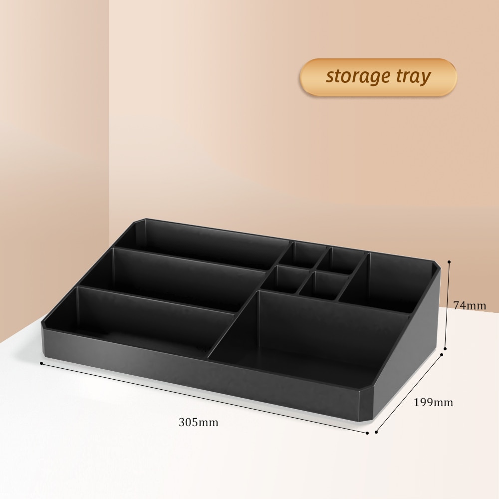 Joybos Makeup Organizer Box Acrylic DIY Makeup Organizer Storage Drawer Cosmetic Containers Dustproof Large Capacity Storage Box: Storage Tray-Black