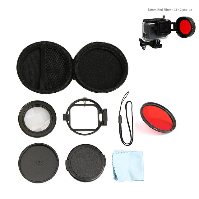 Tauchen Objektiv Filter Unterwasser Objektiv Filter verrotten Filter 16X nah dran hoch objektiv 16 Mal Makro Objektiv für GoPro Held 7 6 5 Aktion Kamera: C