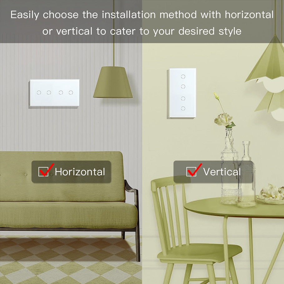 BSEED WIFI Double 2Gang 1way Light Switches Smart Touch Sensor Wall Switch Google Alexa Smart Life App Control Singlive Wire