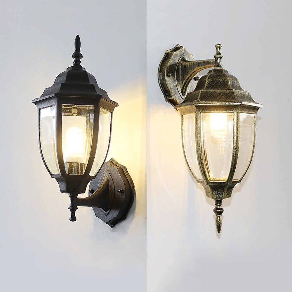 Outdoor Wall Sconce Black Bronze Wall Lamp E27 Bulb Up Down Lights Garden Coach Yard Outside Exterior Garage Sconces Porch Light