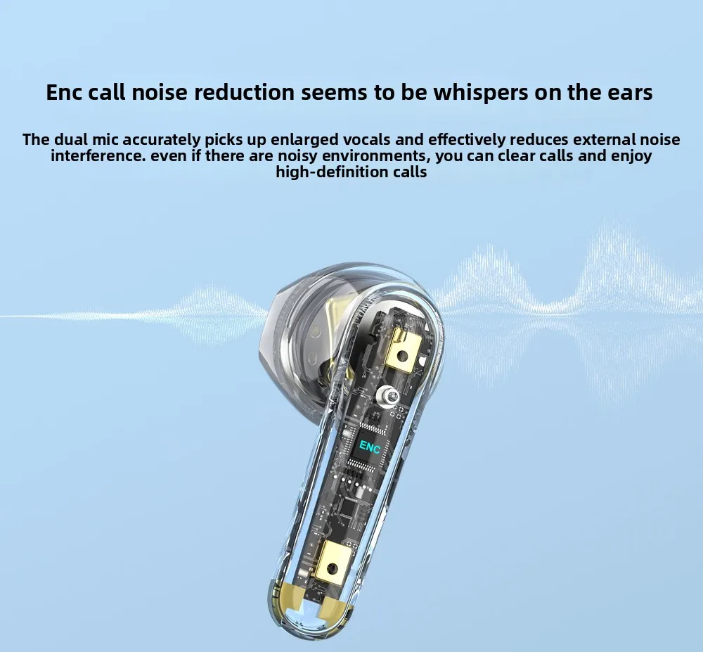 Auriculares Bluetooth ANC Control táctil HiFi TWS, auriculares intrauditivos inalámbricos ENC con micrófono dual para llamadas claras y auriculares de graves profundos