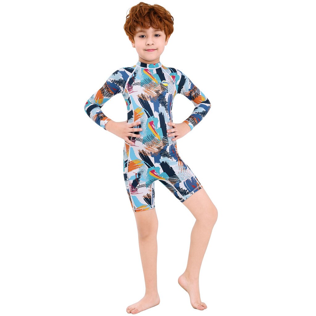 Telotuny Kids Baby Meisjes Jongen Bescherming Een Stuk Zon Rash Guard Upf 50 + Badpak Wetsuit Infant Kids Baby mode 2-10Y