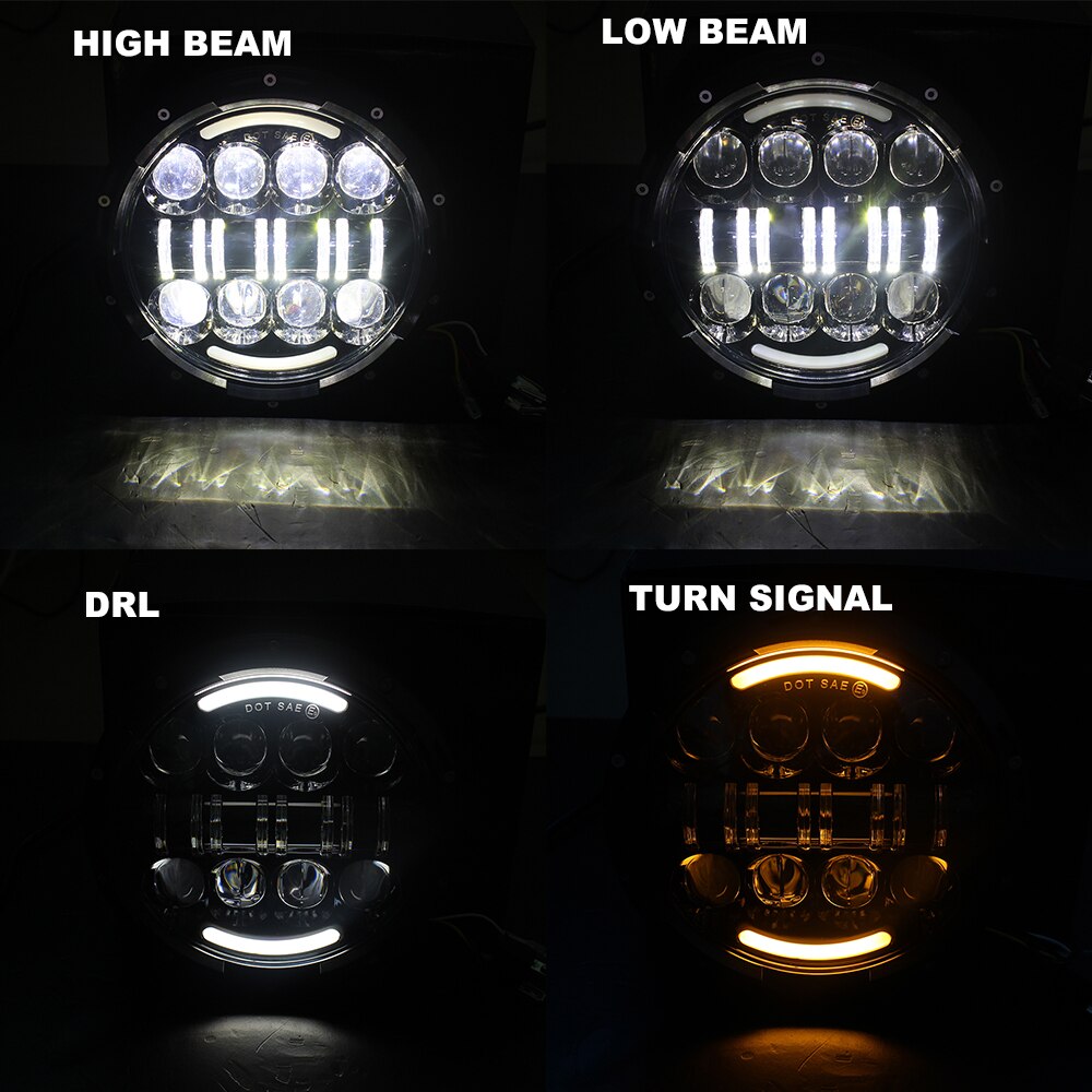 7" LED Headlights Projector LED Lights Bulb Headlamp 7 inch For FLSTC FLSTF FLSTFB