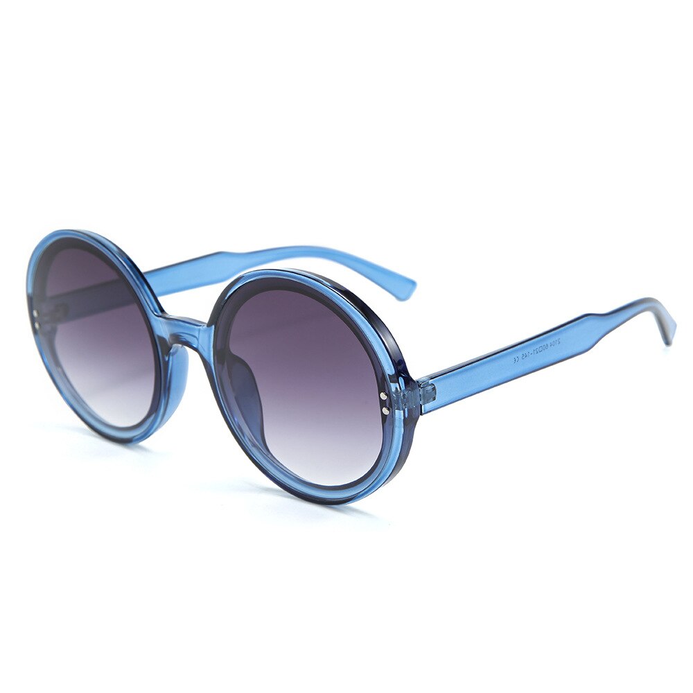 Retro Round Sunglasses Women Men Brand Transparent Blue Frame Circle Lens 90s Sun Glasses Shades Female S137