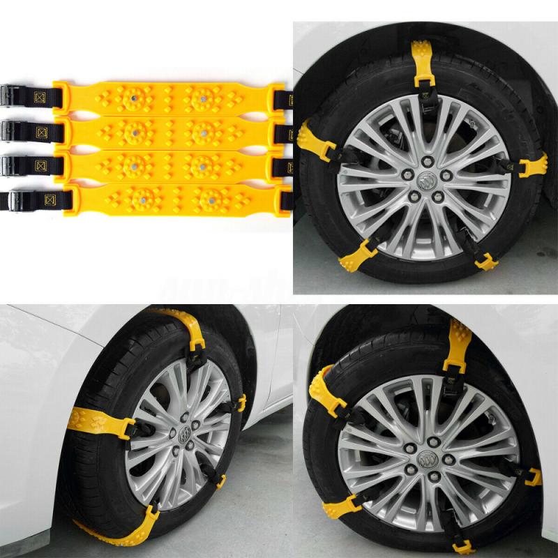4/10PCS Car Tyre Winter Roadway Safety Tire Snow Adjustable Anti-skid Safety Double Snap Skid Wheel TPU Chains