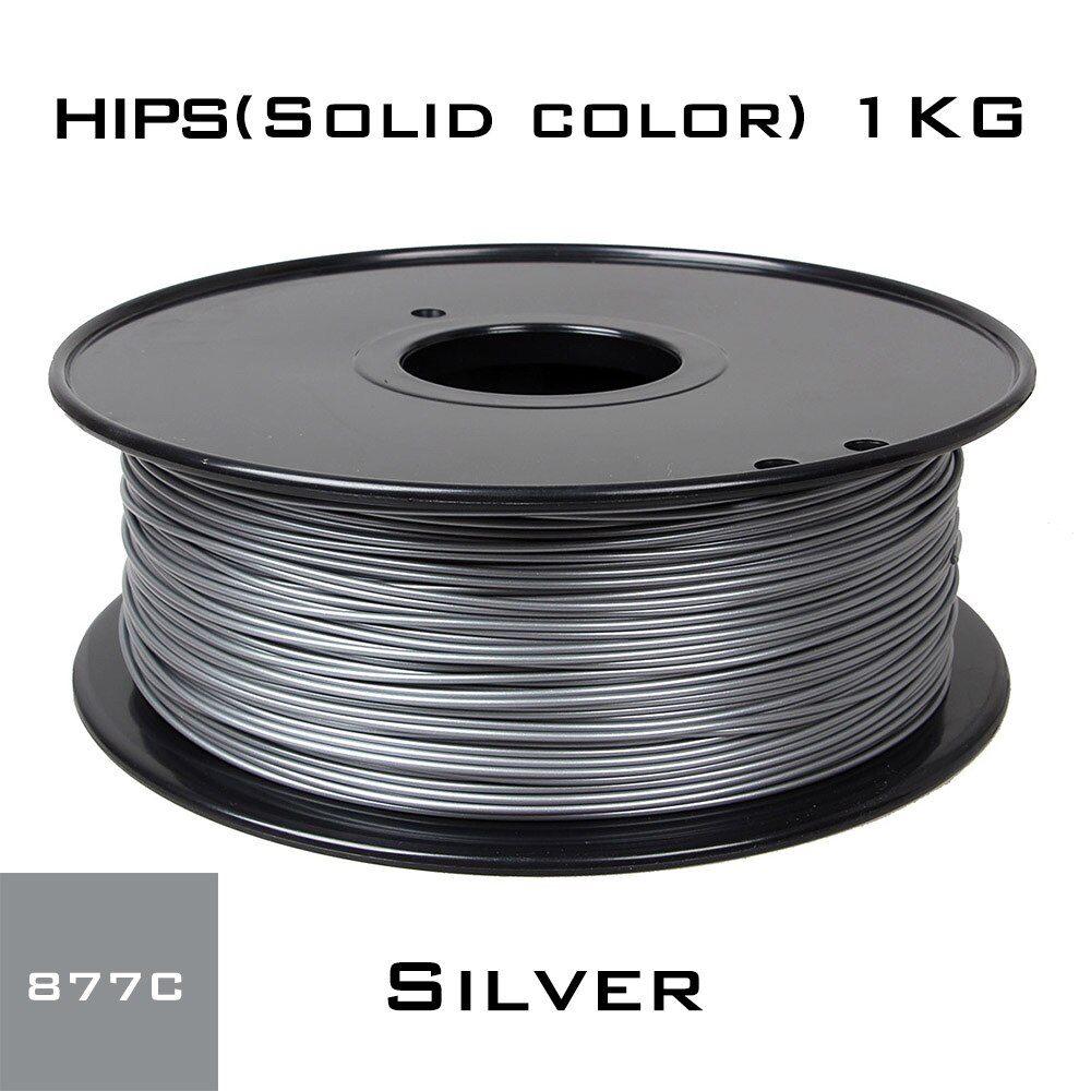 3dsway-filamento HIPS de plástico para impresora 3D, Material Reprap Makerbot de , 1,75mm, 1kg: HIPS 1.75 Silver