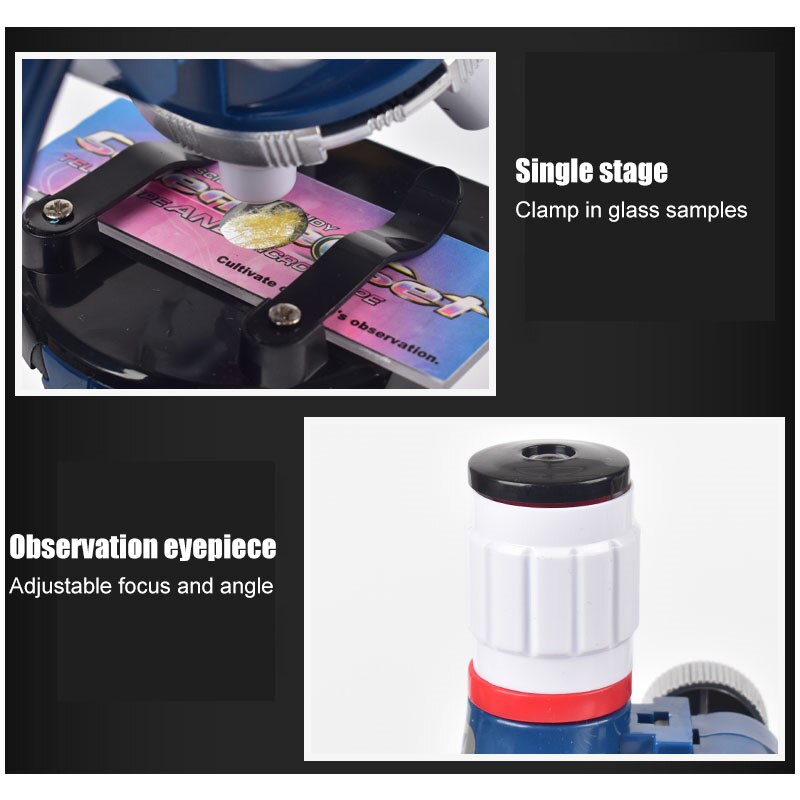 1200X Student Monocular Biological Microscope Set Science Educational For Kids Child Lab Optical Instruments with Phone Holder
