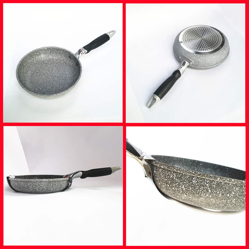 Sartén antiadherente, sartén Wok de piedra duradera, sartén para carne casera, panqueque, cocina de inducción frita, estufa de gas, juego de utensilios de cocina para Cocina