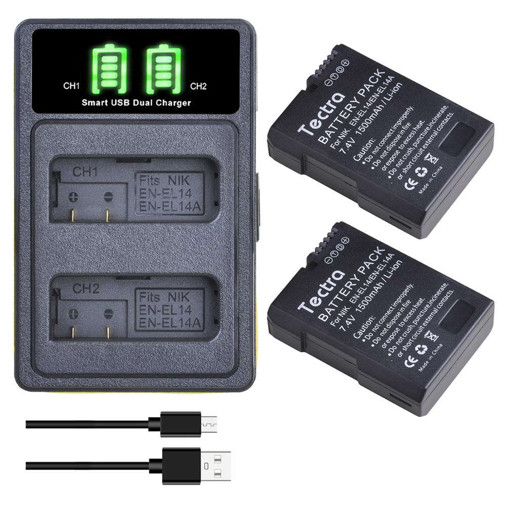 EN-EL14 EN EL14A Batterie Chargeur et Batteries Rechargeables pour Nikon D5600 D3500 D5100 D5500 D5200 D5300 Coolpix P7200 P7700
