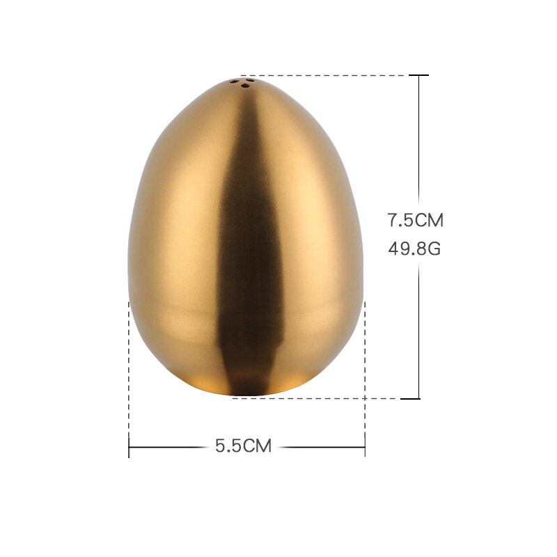 1/2 st salt krydda peppar shaker rostfritt stål äggformad krydda flaska kök prylar metall salt peppar hållare krydda: 1 guld