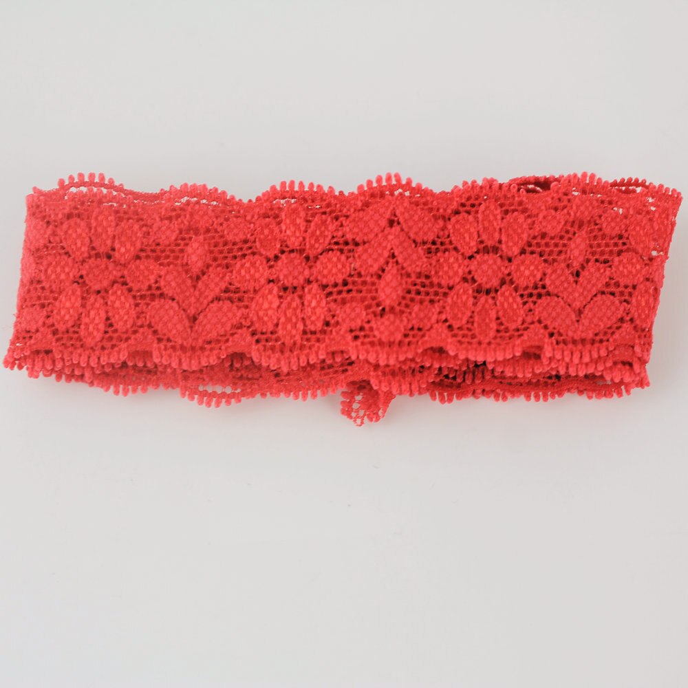 1'' 25mm elastic embroidered lace ribbon stretch lace trimmings DIY headband fabric 20 yards