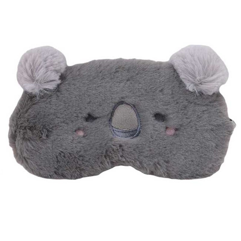 1pc søde dyr øjenbetræk sovemaske øjenlap bandage bind for øjnene julehjort vinter tegneserie lur øjenskygge plys ansigtsmaske: Kara